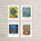 Kit 4 Quadros Obras De Van Gogh 24x18cm Moldura:madeira Branca
