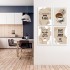Kit 4 Quadros Para Cantinho Do Café 33x24cm - Com Vidro Moldu