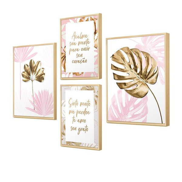 Kit 4 Quadros Para Cozinha Com Frases Motivacionais