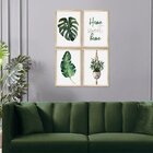 Kit 4 Quadros Para Decoração Cozinha Plantas Folhagem Frases