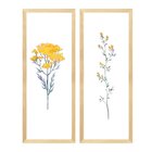 Kit 4 Quadros Para Decoração Flores Rosas Amarelas Sala Quarto