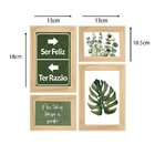 Kit 4 Quadros Para Decoração Folhas Plantas Frases Sala Cozin