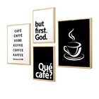 Kit 4 Quadros Para Decoração Frases Cantinho Do Café Cozinha