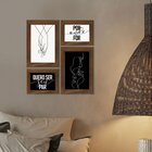 Kit 4 Quadros Para Decoração Minimalista Quarto Casal Sala