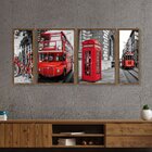 Kit 4 Quadros Para Decoração Moderno Cidade Londres Sala Escr