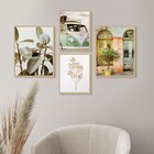 Kit 4 Quadros Para Decoração Paisagem Plantas Vintage Sala