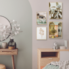 Kit 4 Quadros Para Decoração Paisagem Plantas Vintage Sala