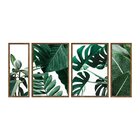 Kit 4 Quadros Para Decoração Plantas Folhas Cozinha Sala
