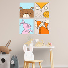 Kit 4 Quadros Para Quarto Infantil Bebe Coruja