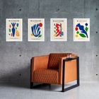 Kit 4 Quadros Posters Matisse Colorido 33x24cm - Com Vidro Mo