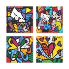 Kit 4 Quadros Romero Britto New Day Borboleta