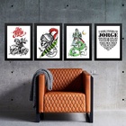 Kit 4 Quadros São Jorge Com Oração 33x24cm Moldura:madeira Br