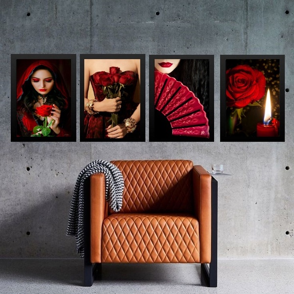 Kit 4 Quadros Umbanda - Maria Padilha 33x24cm Moldura:madeira