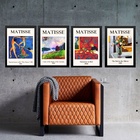 Kit 4 Quadros Vintage Posters Matisse Colorido 24x18cm - Com