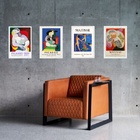 Kit 4 Quadros Vintage Posters Picasso E Matisse 33x24cm Moldu