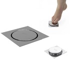 Kit 4 Ralos Click Aço Inox 10x10 Inteligente Banheiros Lavabo