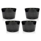 Kit 4 Ramequins Preto Polipropileno - Tigela Ramequim Krystal