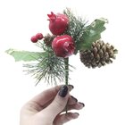 Kit 4 Ramos Romã Decoração De Natal Artificial Com Brilho 16cm