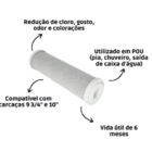 Kit 4 Refil Filtro 9 3/4 Carbon Block Carvão Ativado 5 Micra