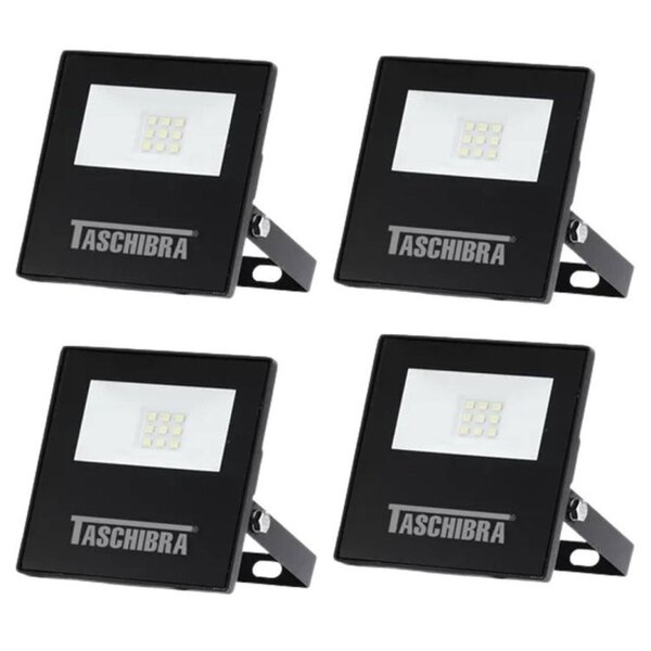 Kit 4 Refletores Led Tr Slim 10w 3000k Taschibra