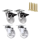 Kit 4 Rodízio Giratório Silicone Gel 50mm C/ Parafusos