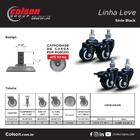 Kit 4 Rodízio Linha Black Parafuso 3/8" 50mm 3 Com Freio 1 Se