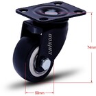 Kit 4 Rodízio Linha Black Placa 2" 50mm 2 Com Freio 2 Sem Fre