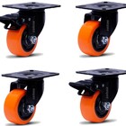 Kit 4 Rodízio Linha Black Placa 3" 76mm Anti Risco Móveis 2 C