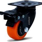 Kit 4 Rodízio Linha Black Placa 50mm 2 Com Freio 2 Sem Freio