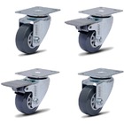 Kit 4 Rodízio Linha Bp Placa 2" 50mm Anti Risco Móveis 2 Com