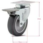 Kit 4 Rodízio Linha Bp Placa 3" 76mm Anti Risco Móveis Com Fr