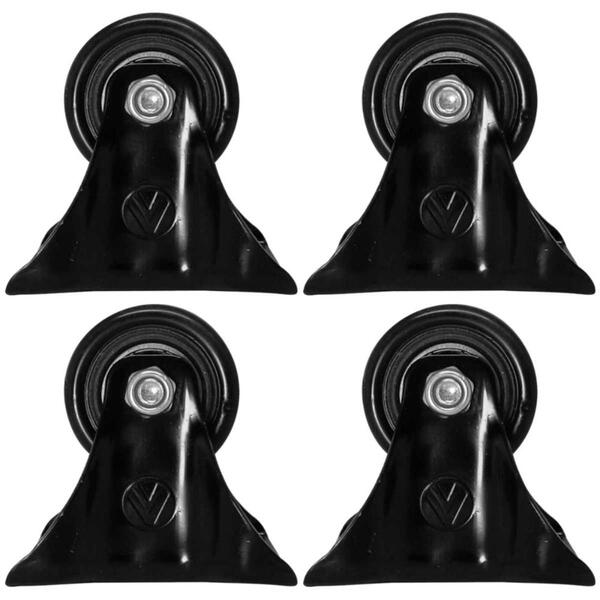 Kit 4 Rodízio Pvc Preto 2" 50mm Fixo - A09420-f - Ajax