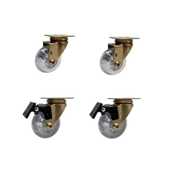 Kit 4 Rodízio Rodinha Dourada Dourado Giratório Móveis Gel Si