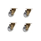 Kit 4 Rodízio Rodinha Dourada Dourado Giratório Móveis Gel Si