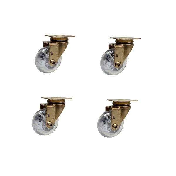 Kit 4 Rodízio Rodinha Dourada Dourado Giratório Móveis Gel Si