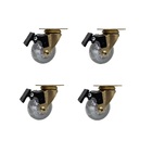 Kit 4 Rodízio Rodinha Dourada Dourado Giratório Móveis Gel Si