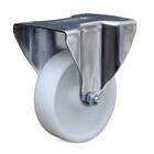 Kit 4 Rodízio Série 12 Inox Placa Fixa 76mm - Nylon 150kg - C