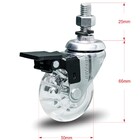 Kit 4 Rodízio Silicone Pvc Gel Cristal Parafuso 2" 50mm 2 Com