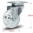 Kit 4 Rodízio Silicone Pvc Gel Cristal Placa 2" 50mm 2 Com Fr