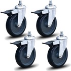 Kit 4 Rodízios Anti Risco Móveis 5" 128mm 300kg Com Freio - C