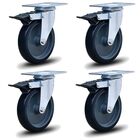 Kit 4 Rodízios Anti Risco Móveis 6" 153mm 340kg Com Freio - C