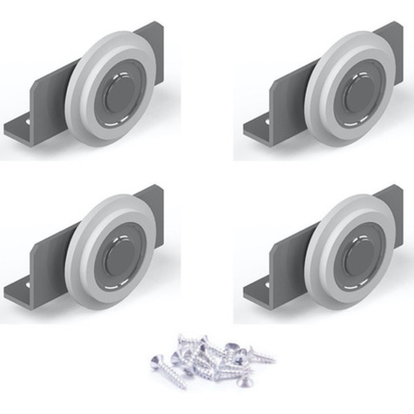 Kit 4 Rodízios Porta De Armario De Madeira Roldana Rodinha