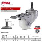 Kit 4 Rodízios Série 10 Inox Espiga 50mm Nylon Com Freio 200k