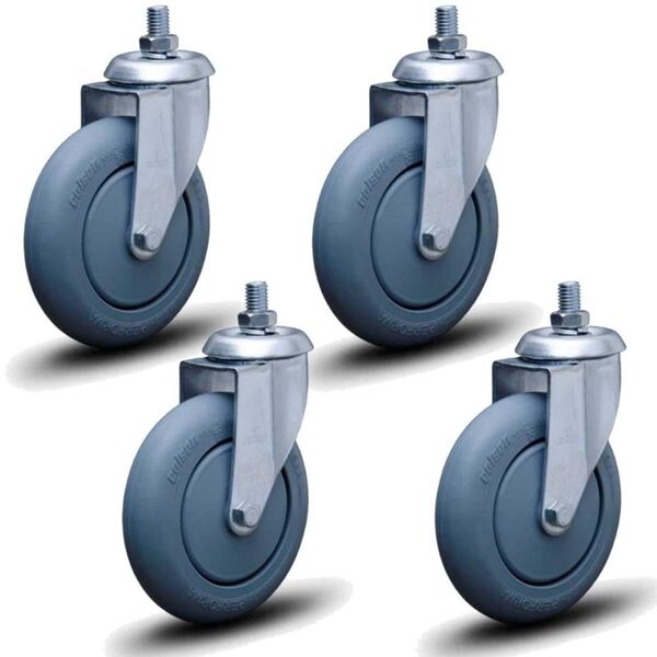 Kit 4 Rodízios Série 12 Performa 6" 153mm Espiga 520kg Sem Fr