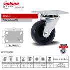 Kit 4 Rodízios Série Leve 10 1.5/8" 41mm Placa - Polipropilen