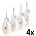 Kit 4 Roldana Branca Plástica Com Parafuso 4cm