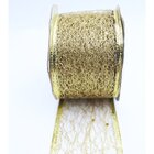 Kit 4 Rolo Fita Aramada Dourada Gliter Decoração Natal 2,5m