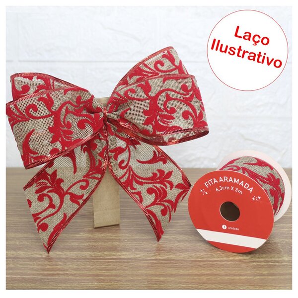 Kit 4 Rolo Fita Aramada Juta E Camurça Decoração Natalina 6,3