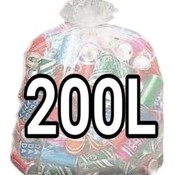 Kit 4 Sacos Lixo Transparente 200l Reforçado 400 Unidades