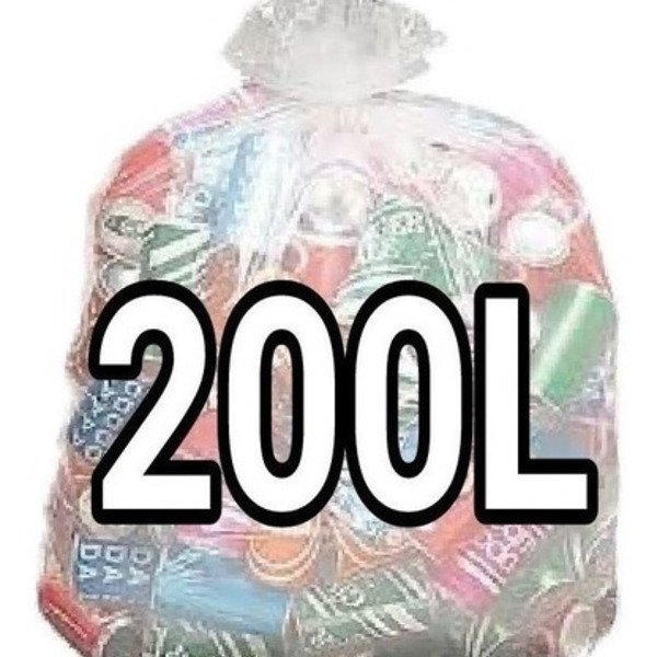 Kit 4 Sacos Lixo Transparente 200l Reforçado 400 Unidades